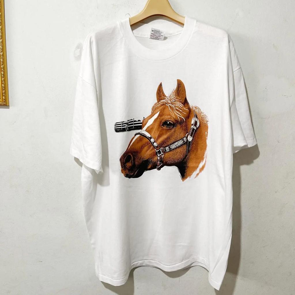 Vintage S Horse Western T Shirt Size XL Vintage Washed Unisex Graphic Slightly Top For Everyday Wear Versatile