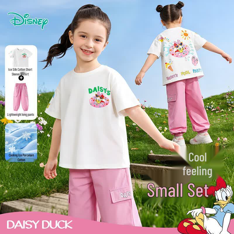 Disney Girls' Daisy Print Cool-Feel T-Shirt & Anti-Mosquito Pants Set