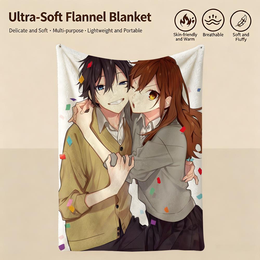 Anime H-Horimiya-a Throw Warm Soft Flannel Blanket, Multi-use for Sofa Bed Camping Travel Nap