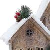 Christmas Snow House Figurine LED Luminous Wooden Party