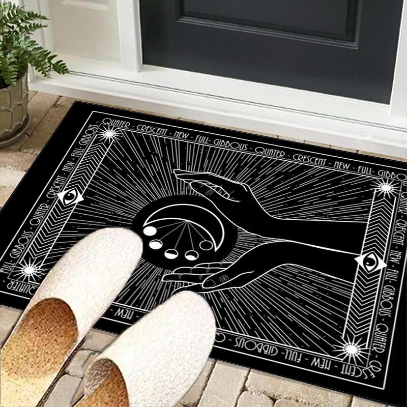 Golden Hamsa Symbol Office Rug Chair Mat, Entryway Carpet, Suitable for Front Door, Bedroom, Living Room, Desk, Holiday Gift