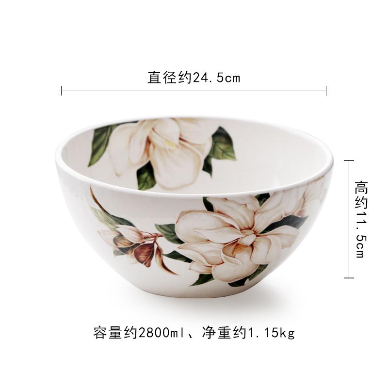 Pastoral Ceramic Bowl Creative Home 9-inch Soup Bowl Fruit Salad The Mixing Bowl Desktop Decorative Tableware Kitchen Supplies