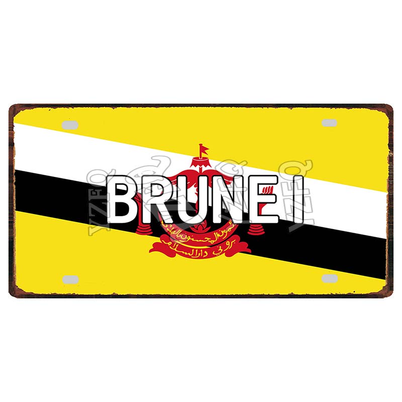 [YZFQ ]30X15CM Nationalflagge Marokko Norwegen Zypern Metallblechschild Stadt Reise Souvenir Wand Kneipe Geschäft Heimhandwerk Dekor DC-1345B