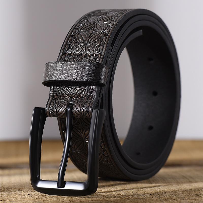 

Retro Belt for Men Casual Business Simple Belt for Men Middle-aged and Young Men Fashionable Versatile Pin Buckle Belt 125cm