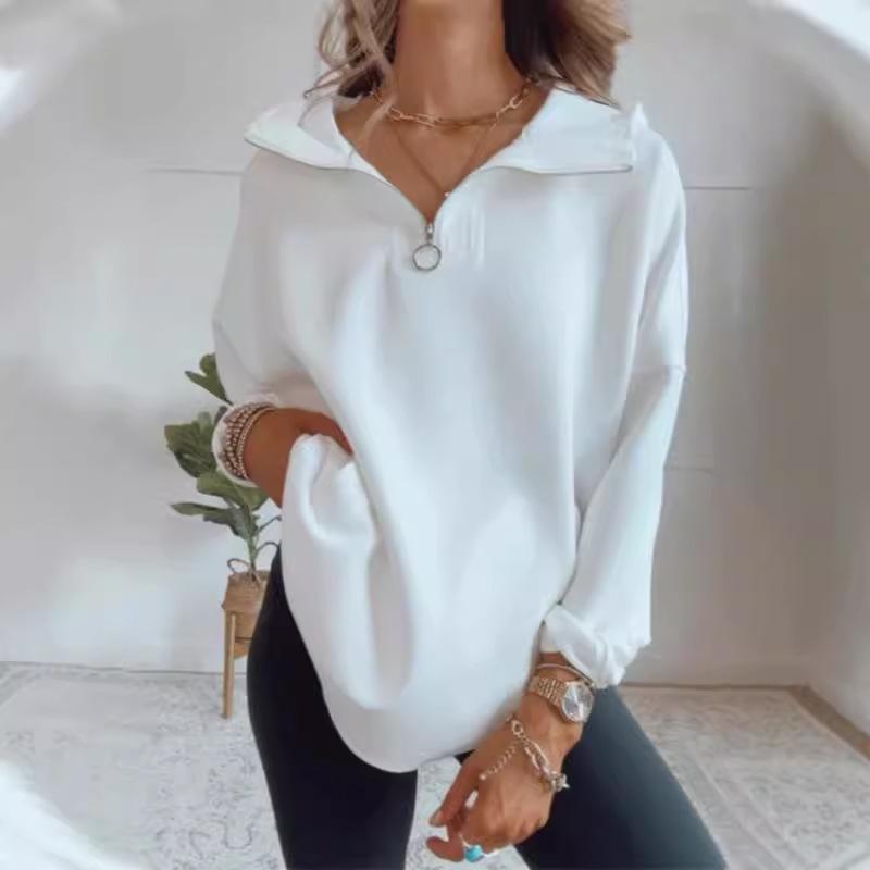 2024 European & American Autumn/Winter Women's Fashion: Trendy Street Style Loose Lapel Zip-Up