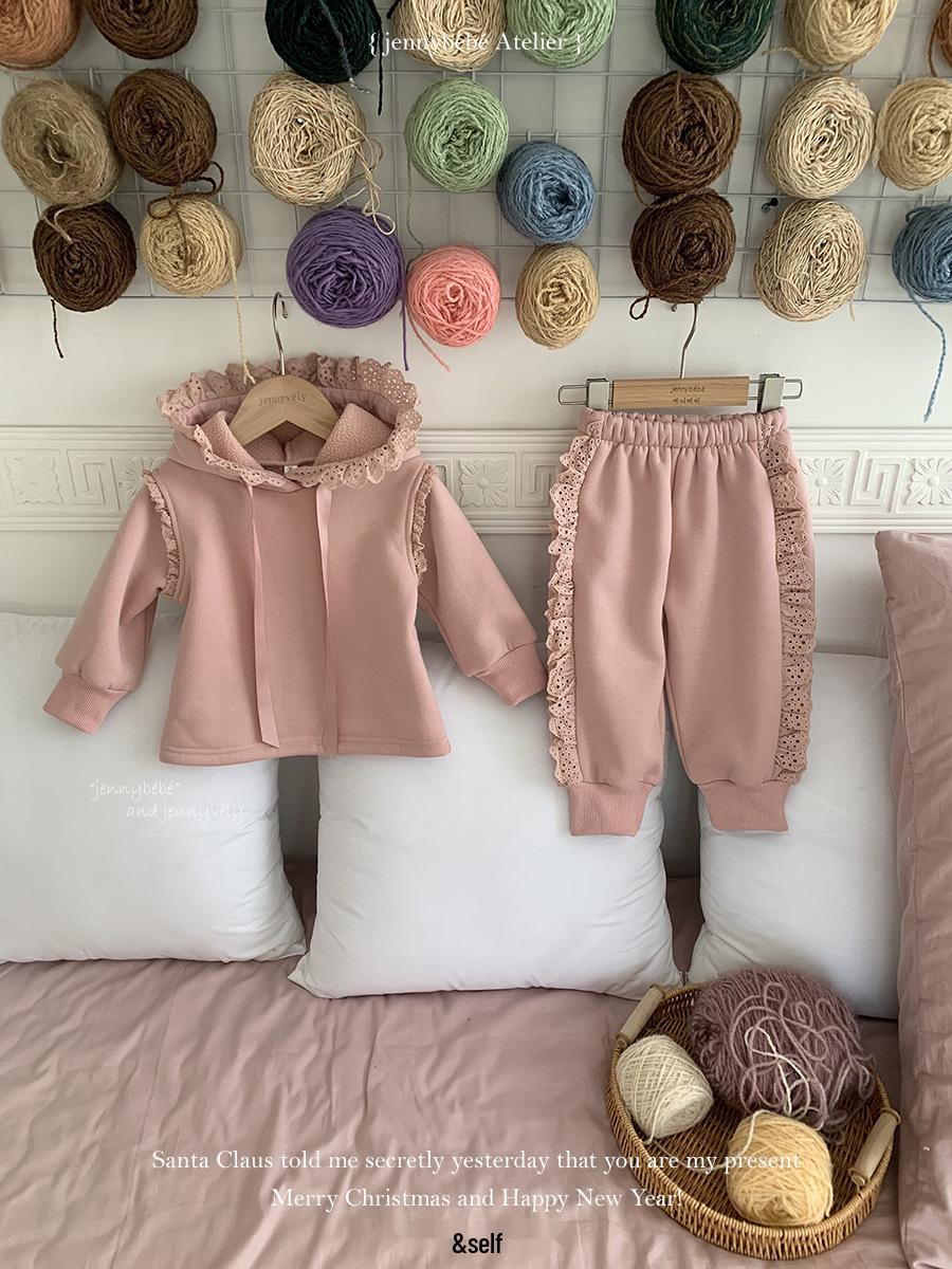 

Baby Girl Warm Hooded Sweatshirt & Joggers Set - Autumn/Winter 2025 Collection 100cm