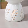 White Ceramic Aromatherapy Oil Burners - Hollow Out Flower/Leaf Design Wax Melt Warmers for Home Decor (Assorted Shapes)