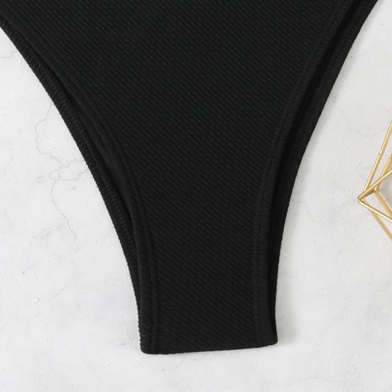 2Pcs/Set Women Bikini Set Halter Adjustable Straps Bra High Waist Hip Covering Bottoms Heart