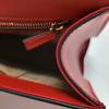 [Pre-Owned] Sylvie Gold Buckle Striped Web Ribbon Bow Wide Shoulder Strap Leather Shoulder Crossbody Handbag Small - Fair #A0MMC6
