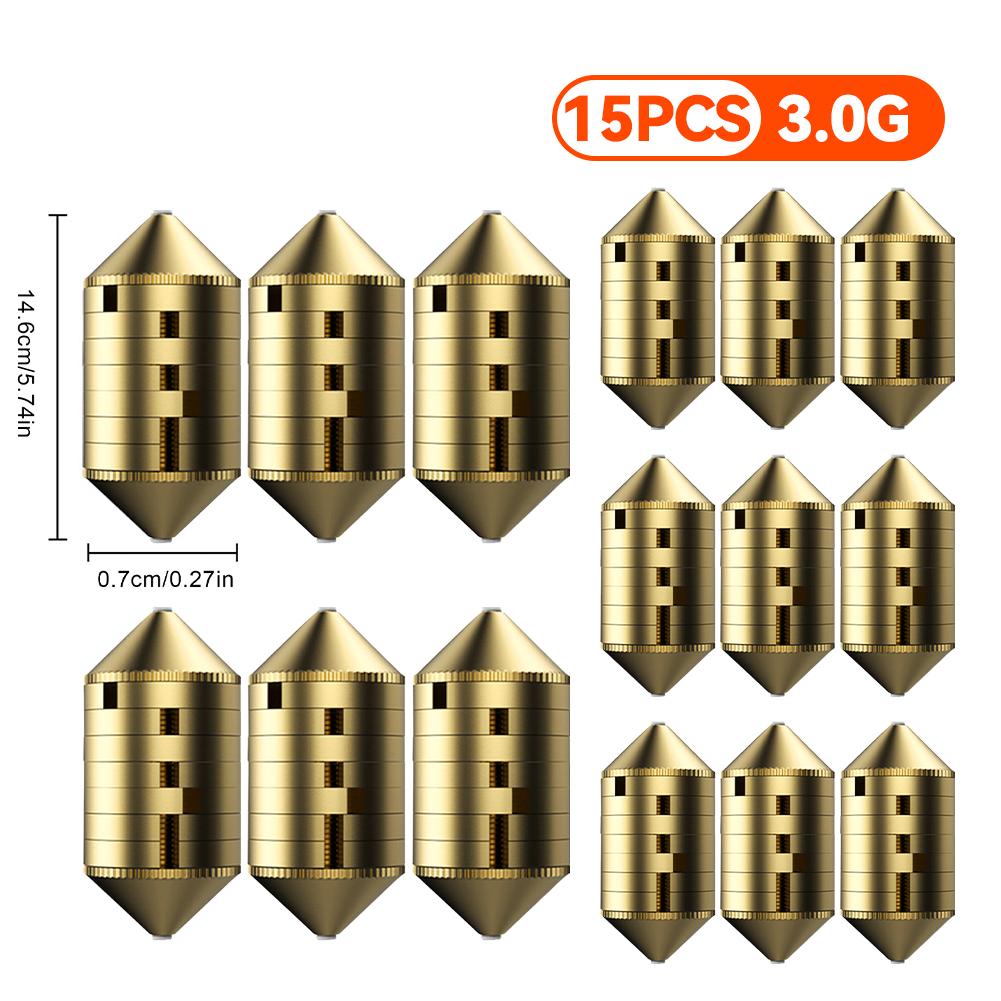 3 Peças Chumbadas de Pesca Pesos Chumbadas para Pesca de Carpa Acessórios de Pesca Chumbadas Afiadas Pesos de Cobre para Pesca em Água Salgada Água Doce