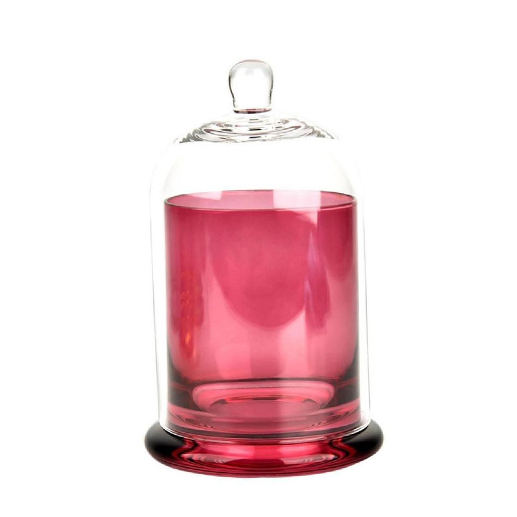 Cloche Glass Dome Candle Holder with Top Handle for Candy Nuts Aroma Stones