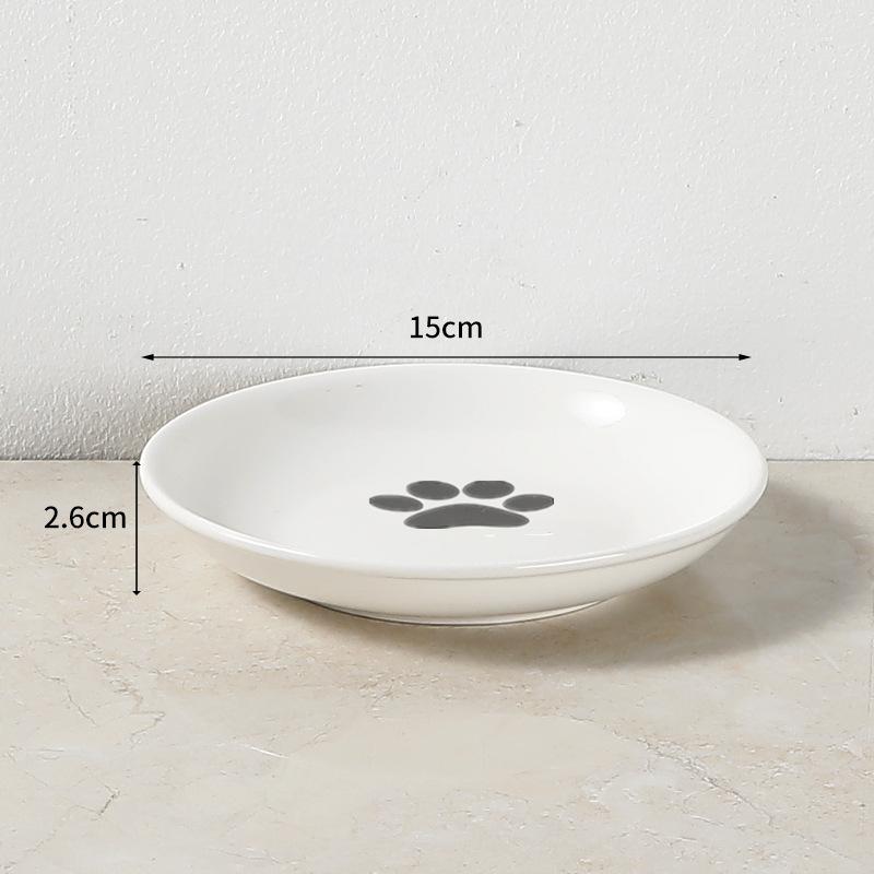 Ceramic Elevated Pet Bowl With Stand For Cats Dogs Food Water Feeder Anti Vomit Slow Feeding Design Outdoor Indoor Use