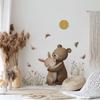 Cartoon Animal Wall Stickers for Kids Room, Bear Bunny Butterfly Nursery Decor, Self-Adhesive Removable Wall Art