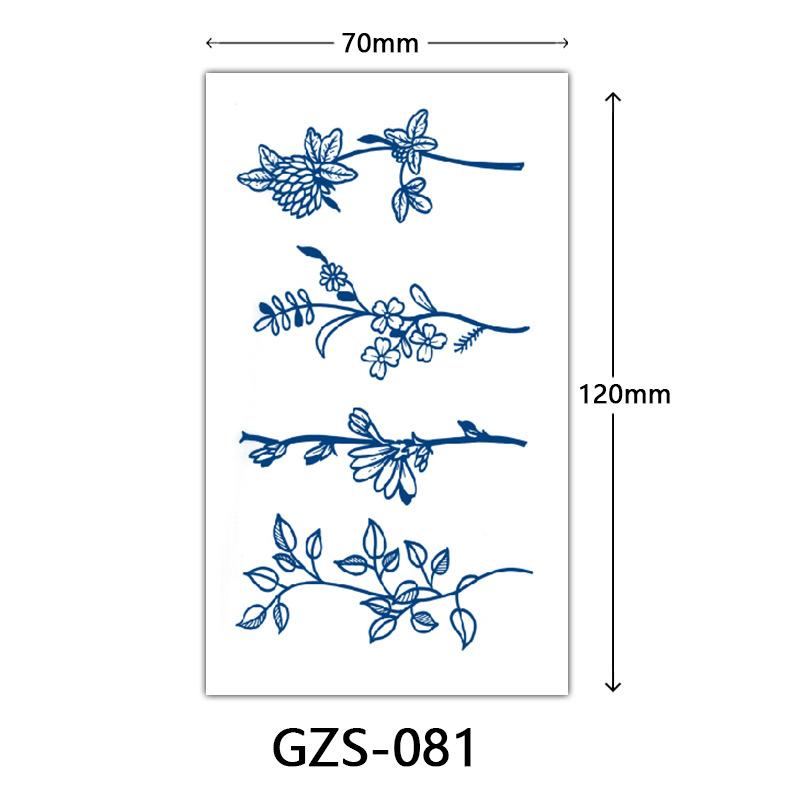Flower Herbal Semi-Permanent Tattoo Sticker, Small Picture Juice Tattoo Sticker, Sweat-Proof Tattoo