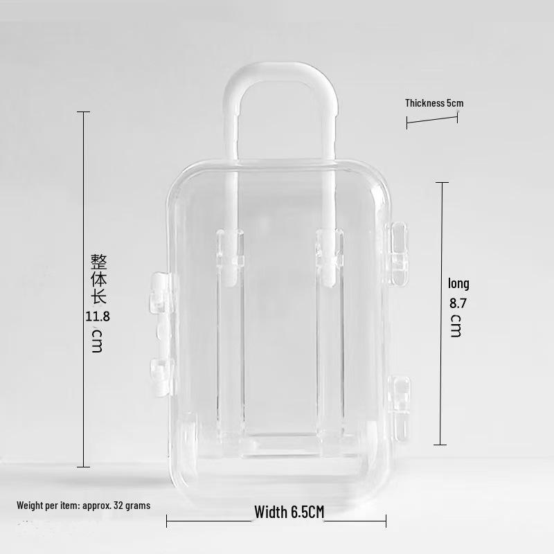 Cute Cartoon Number Jewelry Trolley Case: Transparent, Retractable Mini Storage Box