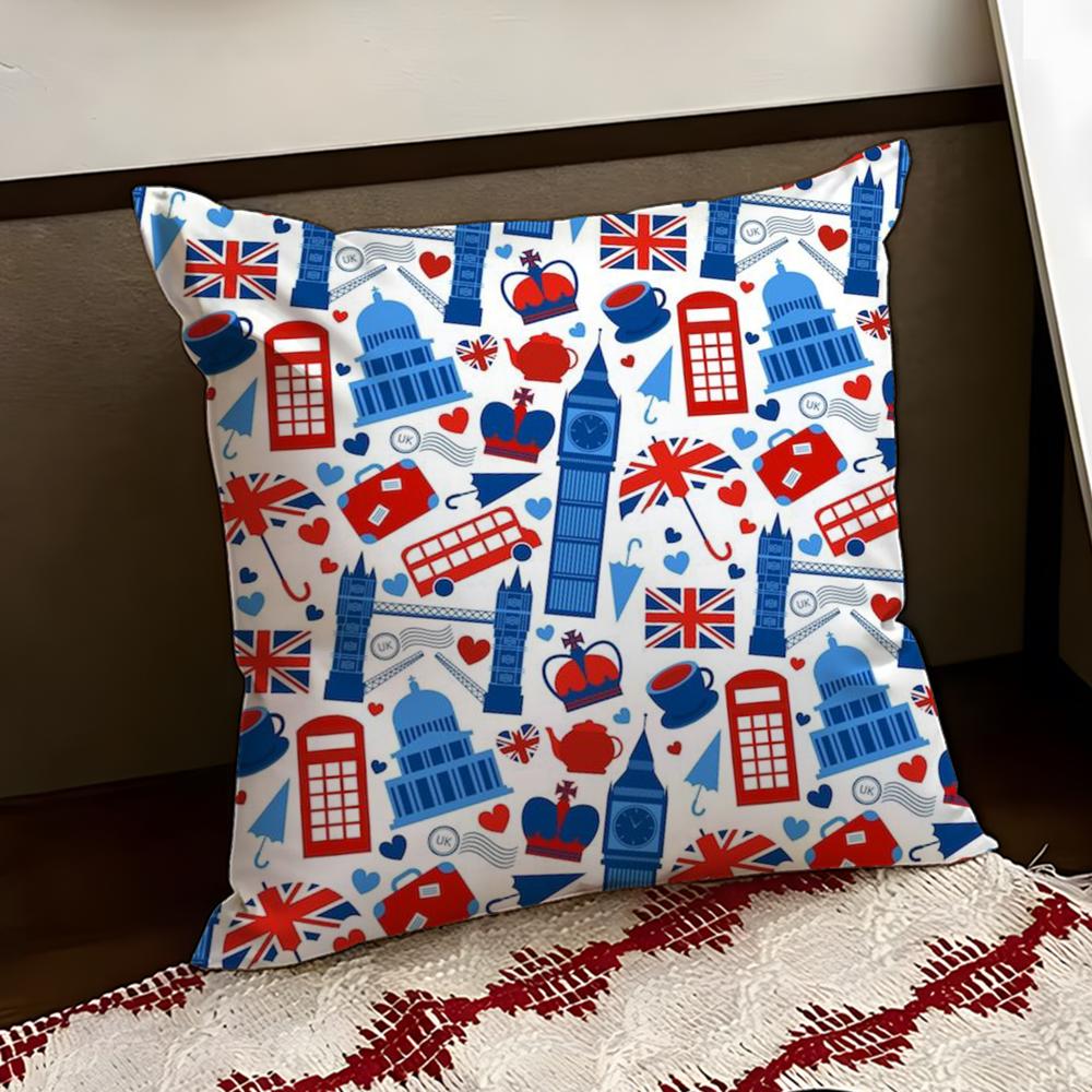 LOVE England Printed Cushion Cover Reversible Soft Durable Pillow Cover Home  Car MultiScene Use for Daily Comfort