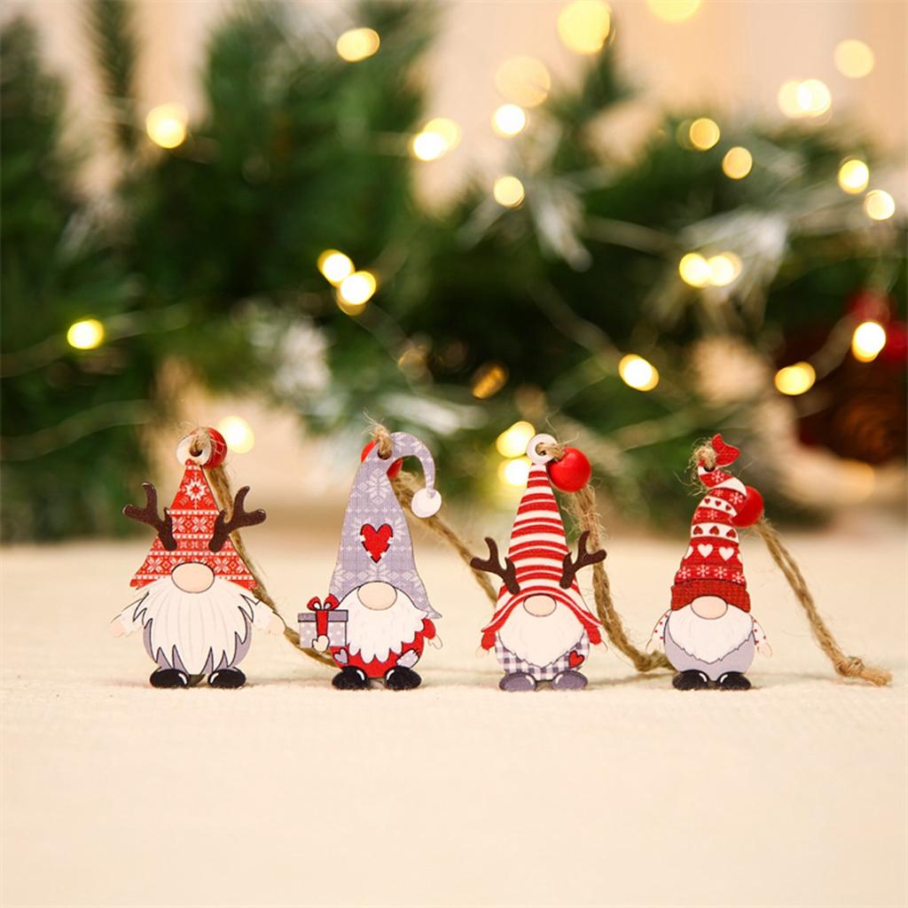 Christmas Gnomes Wooden Pendants Merry Christmas Decorations For Home 2025 Xmas Tree Christmas Ornaments Navidad New Year Gift