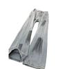 American High Street Old Ripped Jeans Men's Fall Loose Straight Wide-leg Pants Diagonal Cut Thin Pants