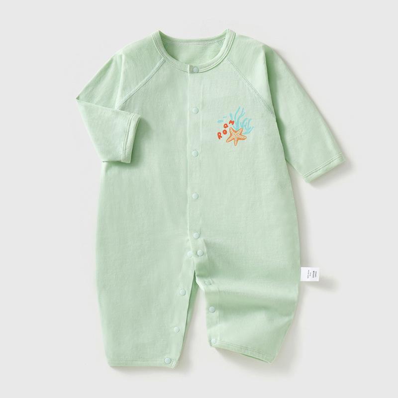 Summer Baby Romper - Long Sleeve, Thin Style, Pure Cotton, Seamless Class A Jumpsuit
