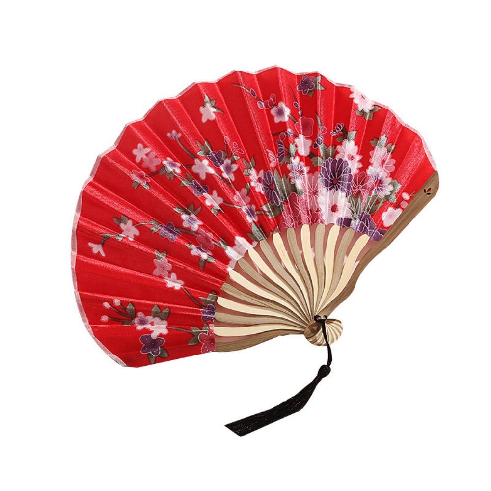 Silk Cloth Hand Fan Elegant Hand Fan Peony Flower Fan Luxurious For Weddings Personal Comfort Dance Recitals