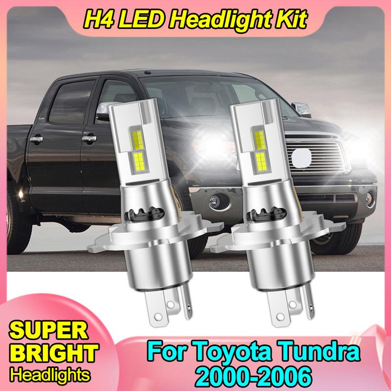 2PCS 9003 H4 LED Xenon White Headlight Hi-Lo Beam Bulbs Kit 200W 20000LM 6000K white light Bulbs For Toyota Tundra 2000-2006 H4/9003/HB2 Hi/Lo