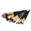 8 Pieces WOOD Professional Cosmetic Makeup Brush Set Eyeshadow Foundation Tool Kit Black Dense Hair