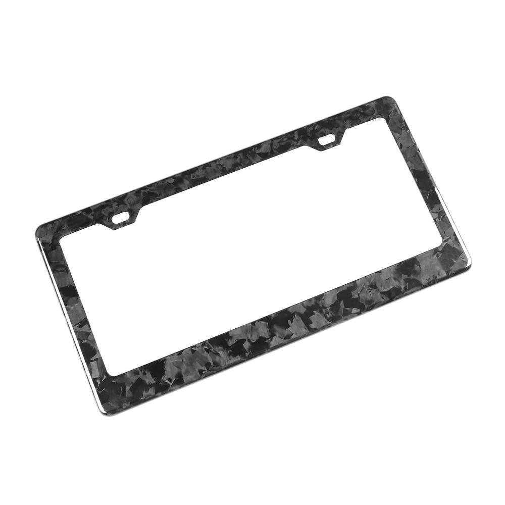 Real Forged Carbon Fiber License Plate Frame Car External Decoration 12.4x 6.2in