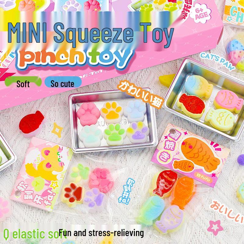 Mr. Toy Mini DIY Cat Paw Cheese Soft Rubber Toy for Kids