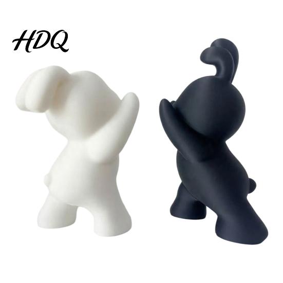 Symmetrical Animal Book Ends 2PCS Bunny Bookends 3D Printed Rabbit Matte Black And Functional Student School Supplies White Stoppers for Home Office