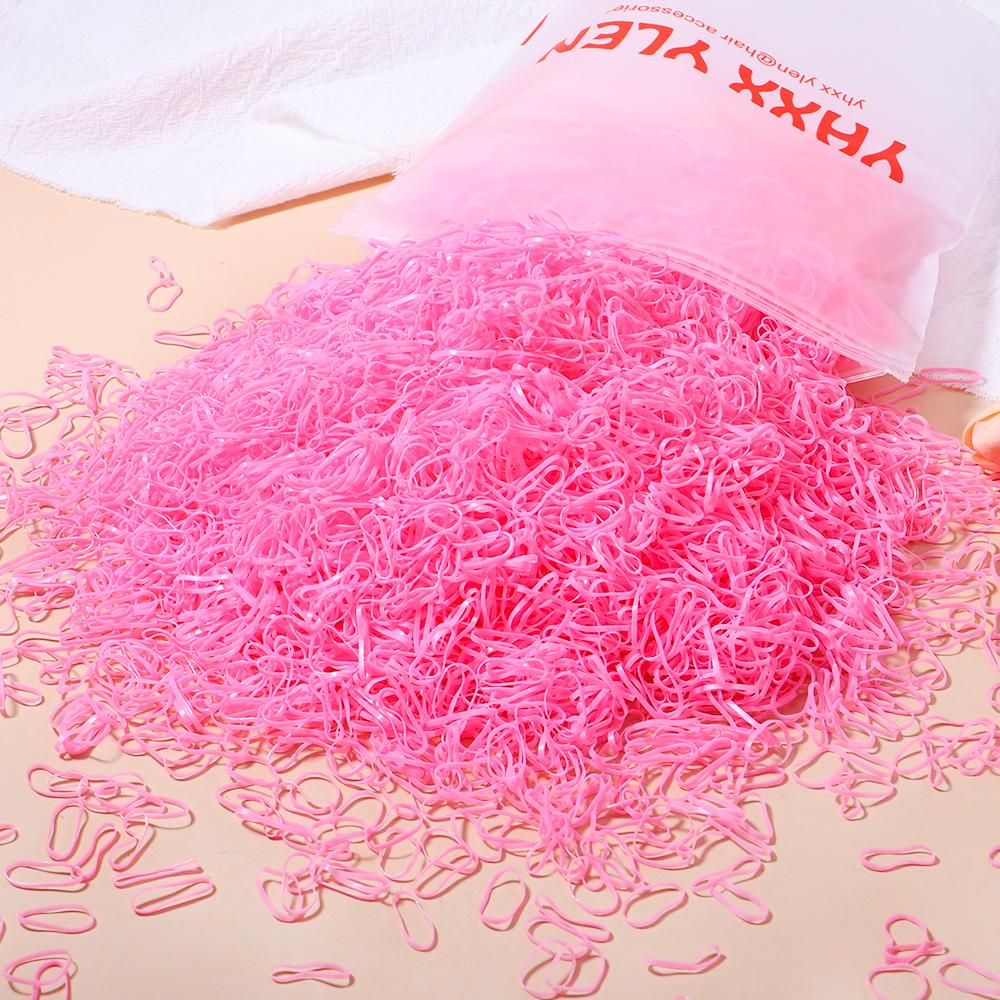 1000 Pcs/Pack Disposable Elastic Hair Bands Colorful Scrunchie Girls Rubber Band Ponytail Holder Kids Hair Accessories Hair Ties