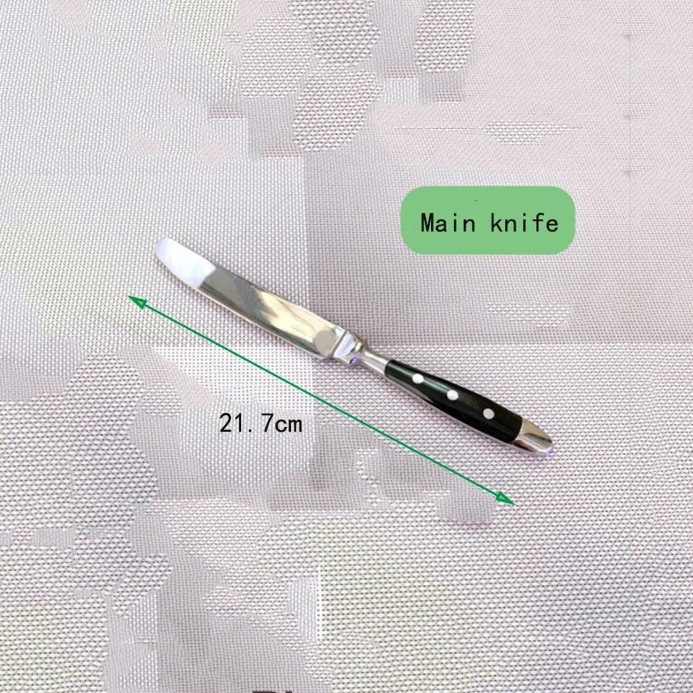 

Steel Western Food Tableware Set Three Nails Knife, Fork and Spoon Practical Bakelite Black Handle Stainless Knife