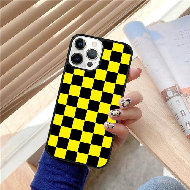 Checkerboard Plaid Checked Checkered Phone Case Cover For iPhone 17 Air 15 16 14 13 12 Pro Max 11 Pro Max Plus