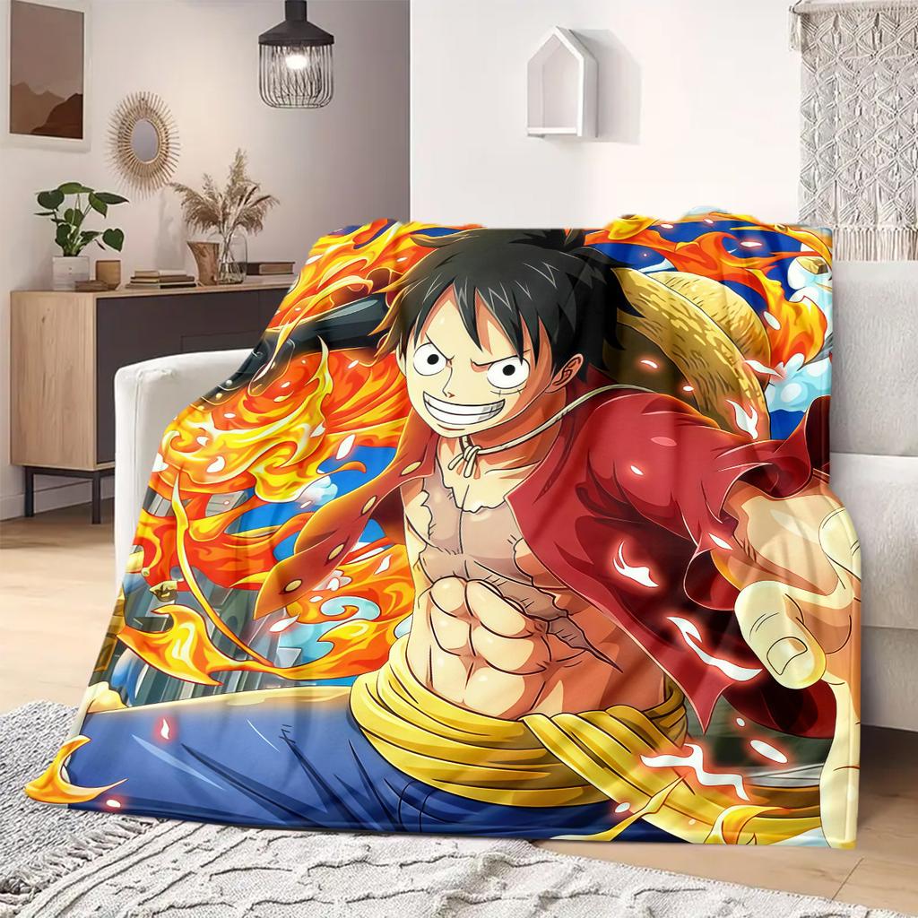 ONE PIECE Monkey D. Luffy Print Blanket Warm Comfortable Flannel Blanket Suitable for Bedrooms,Sofas, Beds,Chairs -QIAO106