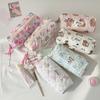 Kawaii Oxford Stationery Bag Pouch Back To School Pencil Case INS Pink Sweetheart Bow Aesthetic Stationery School Supplies