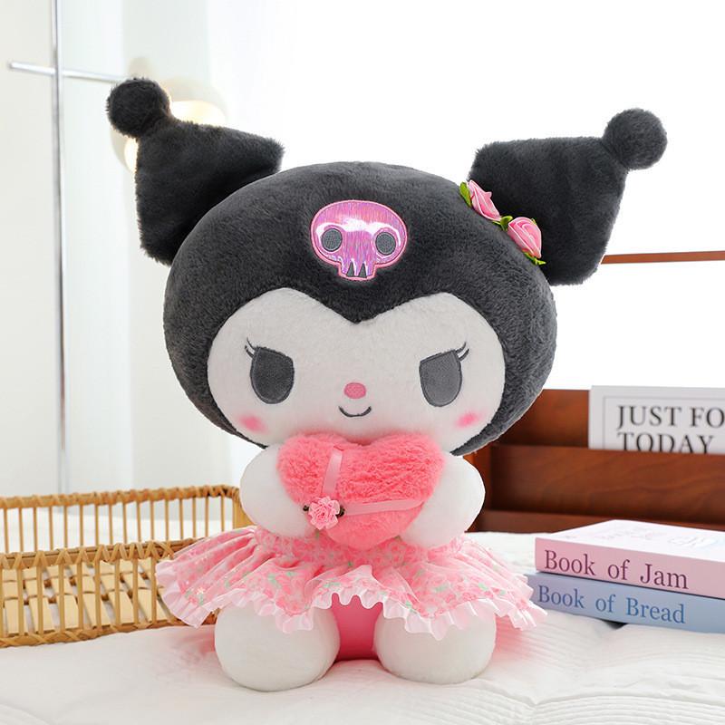 Romantic Flower Sea Kuromi Doll Melody Plush Toy Large Stuffed Doll Birthday Gift