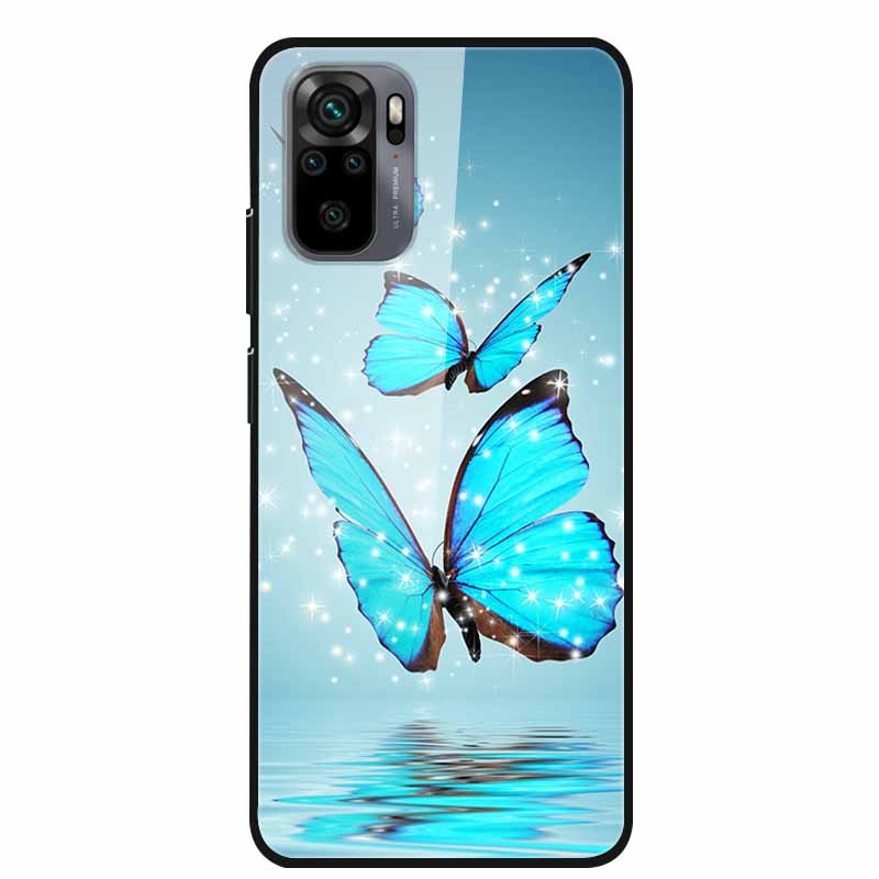 Edzett Üveg tok Redmi Note 10 Pro-hoz Fedél Kemény tok Xiaomi Redmi Note10 5G Telefon Tokhoz Note10 Pro Fundas TPU Lökhárító