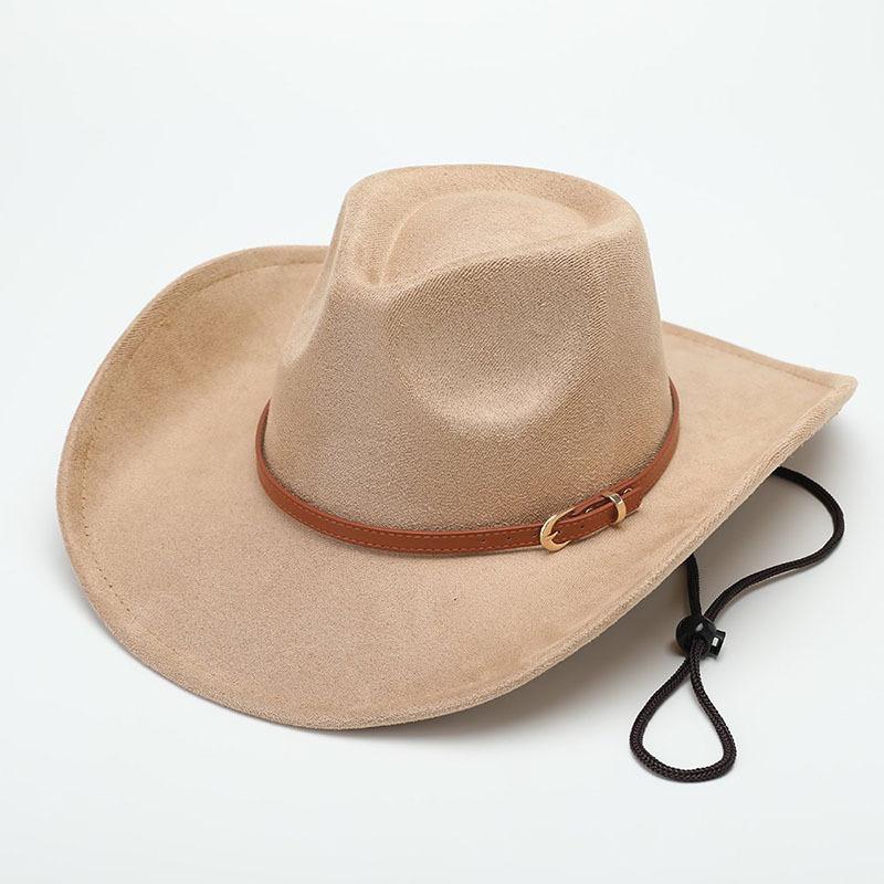 Hot-selling Top Hat, Ethnic Style Cow Label, Western Cowboy Top Hat, Rolled Brim, Retro Riding Hat, Woolen Felt Hat