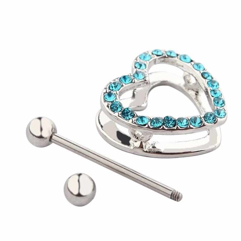 1 ST Strasshjärta Bröstvårtsringar Dam Kroppssmycken