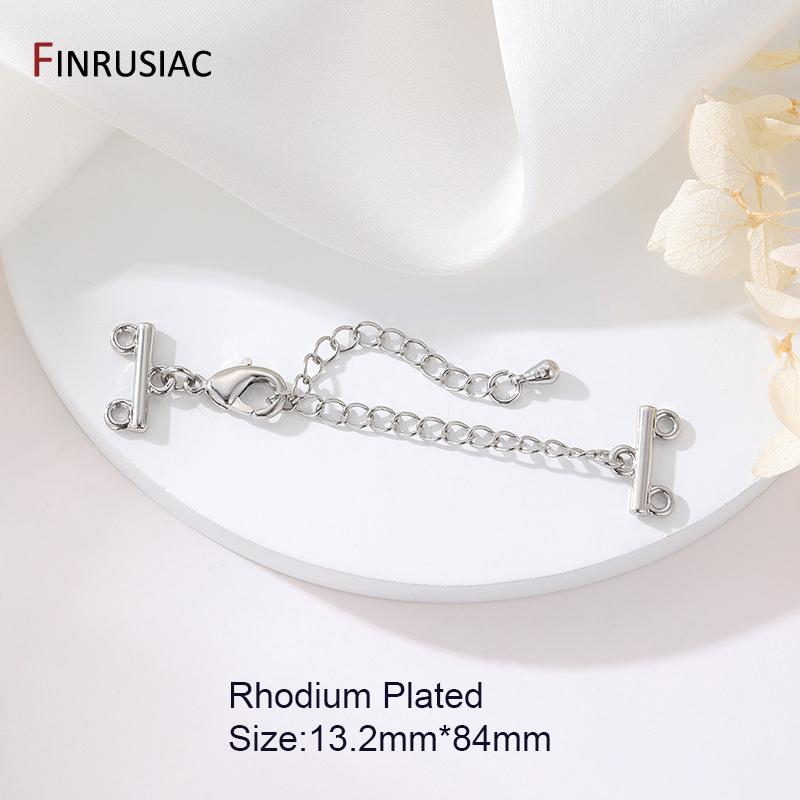 

14K Gold Plated Brass Extension Chain For Jewelry Making,2 Rows Layering Necklace Connector for Jewelry Bracelet Making Supplies 1 piece