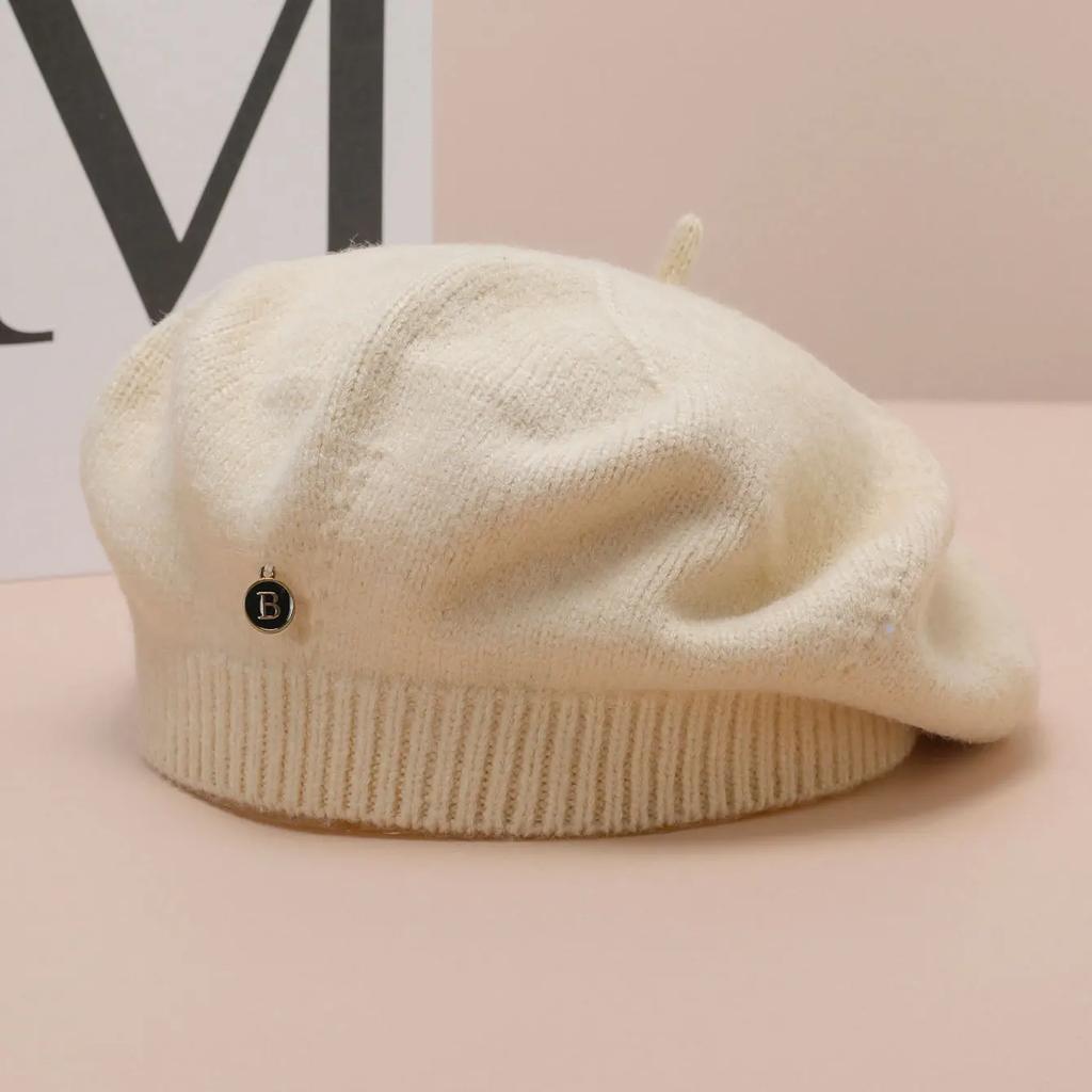Luxury Stars Women's Wool Beret Winter Warm Beanie Hat Fashion Girl's French Painter Hats Vintage Female Berets Caps