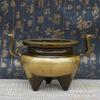 Old Xuande Agarwood Incense Burner Religious Supplies Refined Copper Soaring Double Ear