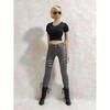 1/6 Female Secret Agent Black Top + Skinny Jeans (body, Head, Shoes, Etc. Are Not Included)