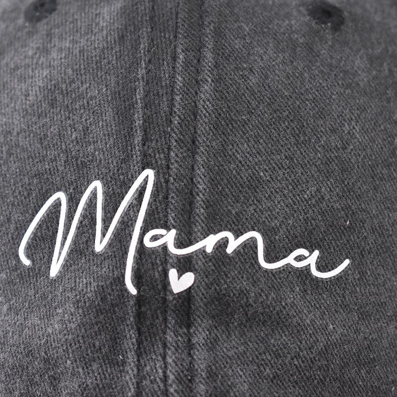 Cotton washed old MAMA baseball cap men and women outdoor mother print cap