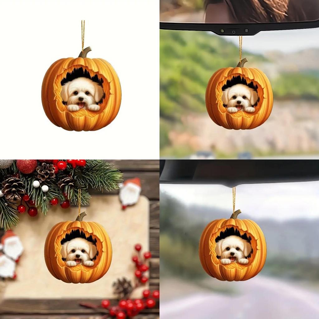 Pumpkin Acrylic Adorable Doll Car Pendant For Rearview Mirror Decoration Gift