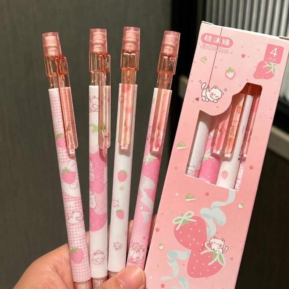 4pcs 0.5mm 2B Lead Mechanical Pencil Set Break Resistant Student Writing Pencil Back To School