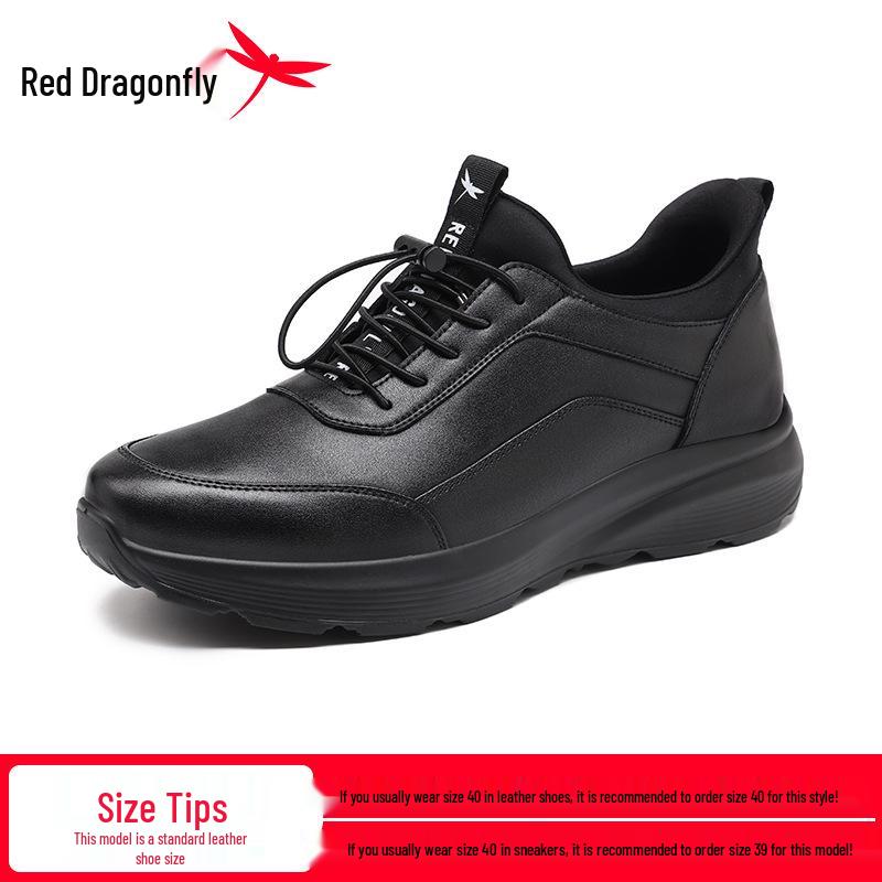 Red Dragonfly Men s Genuine Leather Anti-Slip Waterproof Casual Shoes Size 42