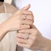 Kleiner Prinz & Rose Sterling Silber 999 Partnerringe - Koreanischer Stil, Hochwertige gehammerte Textur, Verstellbar.