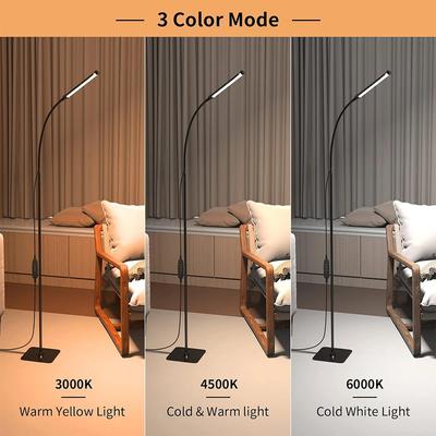 LED Floor Lamp For Living Room Adjustable Gooseneck Stand Light Dimmable Indoor Bedroom Standing Reading Light Office Decoration