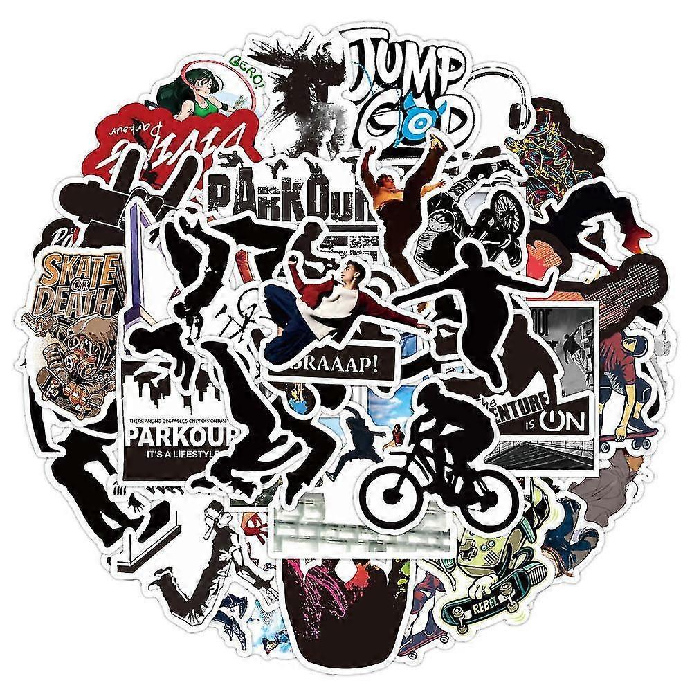 Parkour Stickers Extreme Sports Suitcase Password Suitcase Suitcase Stickers Doodle Guitar Notebook Stickers 50 Patterns