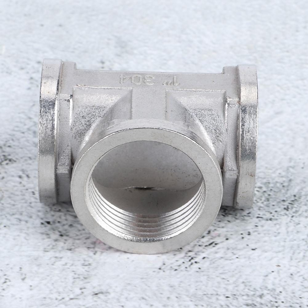 Conector T Filetat pentru Țeavă din Oțel Inoxidabil 304 pentru Raft Țeavă Industrială Instrument de Uz Casnic 1in x 1in x